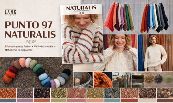 Lang Yarns Punto 97 Naturalis mit pflanzengefärbter Merinowolle und natürlichen Strickfarben