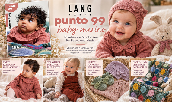 Lang Yarns Punto 99 Baby Merino Strickheft mit weichen Modellen für Babys und Kinder