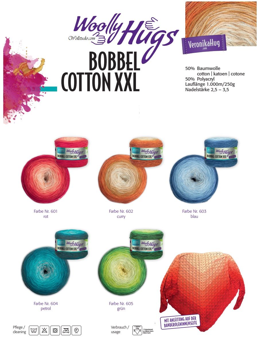 Bobbel Cotton XXL Woolly Hugs Farbe 9999