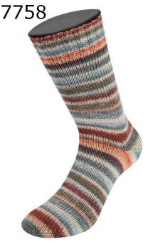 Cool Wool 4 Socks Print Lana Grossa Farbe 758