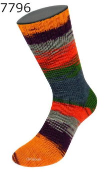 Cool Wool 4 Socks Print Lana Grossa Farbe 796