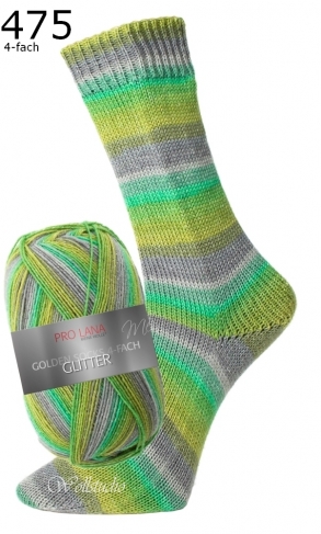 Glitter Golden Socks Pro Lana Farbe 475