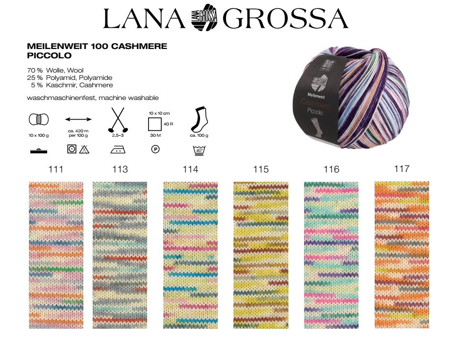 Meilenweit 100 Lana Grossa Cashmere Piccolo Farbe 9999