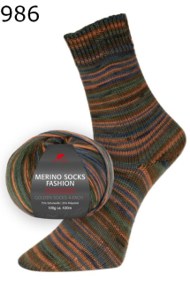 Merino Socks Fashion Golden Socks Pro Lana Farbe 986