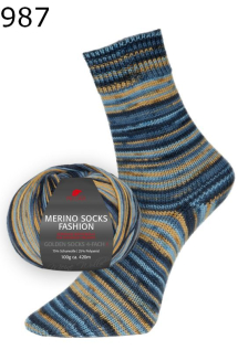 Merino Socks Fashion Golden Socks Pro Lana Farbe 987