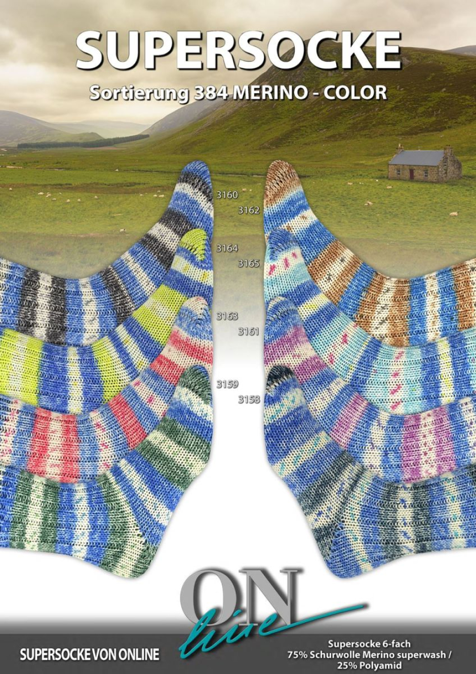 ONline Sockenwolle Supersocke 384 Merino Farbe 9999