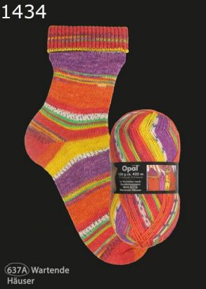 Opal Hundertwasser 1 Sockenwolle Farbe 1434