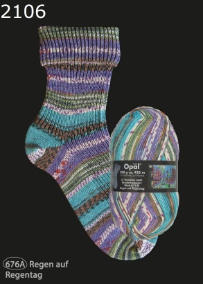 Opal Hundertwasser 2 Sockenwolle Farbe 2106