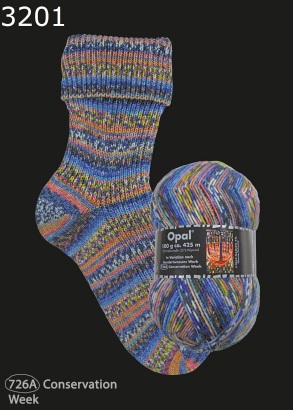Opal Hundertwasser 3 Sockenwolle Farbe 3201