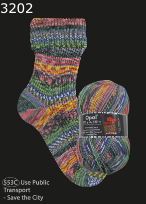 Opal Hundertwasser 3 Sockenwolle Farbe 3202