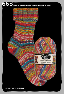 Opal Hundertwasser 4 Sockenwolle Farbe 668