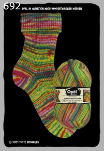 Opal Hundertwasser 4 Sockenwolle Farbe 692