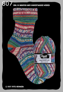 Opal Hundertwasser 4 Sockenwolle Farbe 807