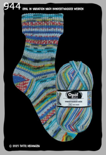 Opal Hundertwasser 4 Sockenwolle Farbe 944