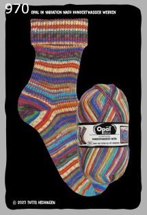 Opal Hundertwasser 4 Sockenwolle Farbe 970